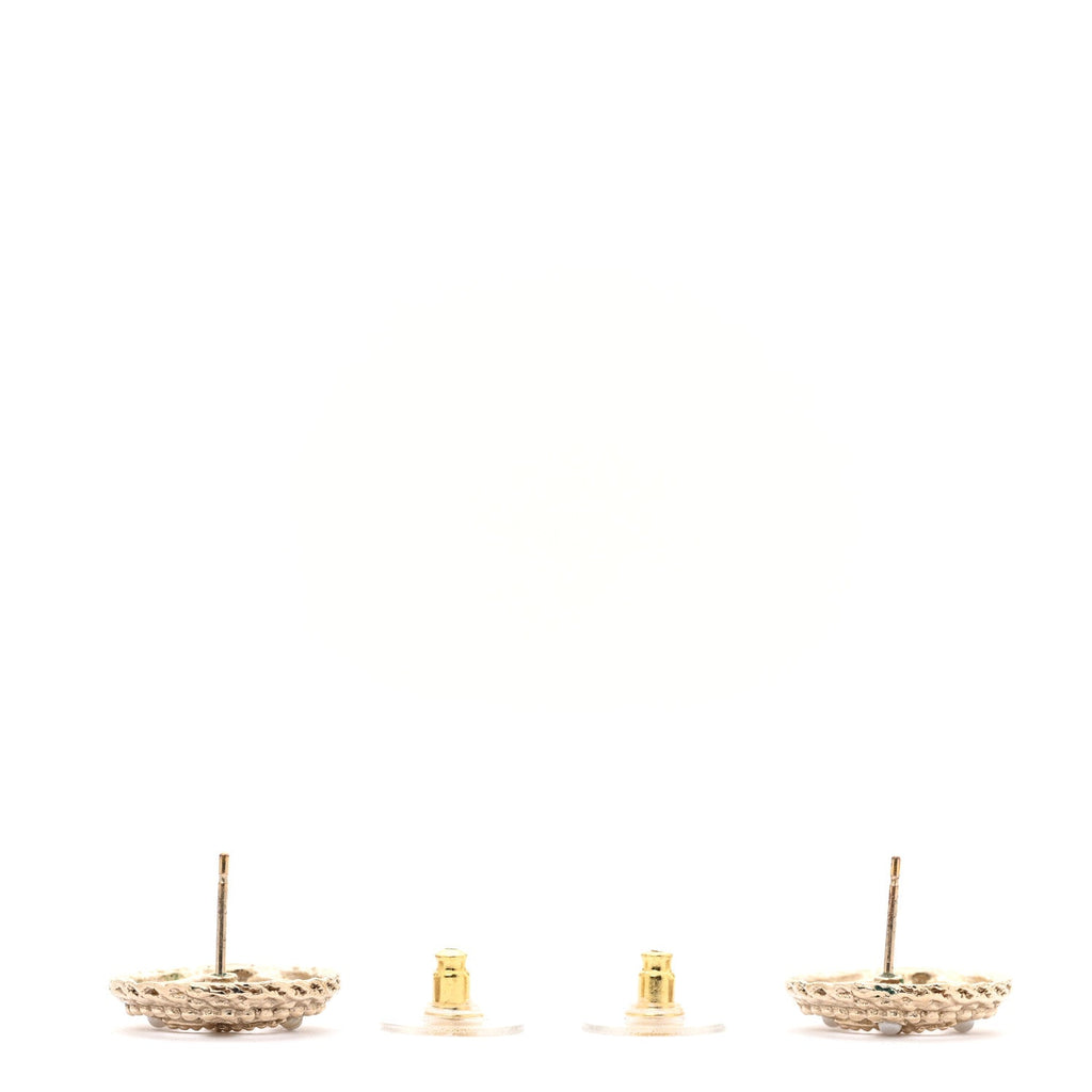 Chanel Pearl CC Round Rope Earrings Gold