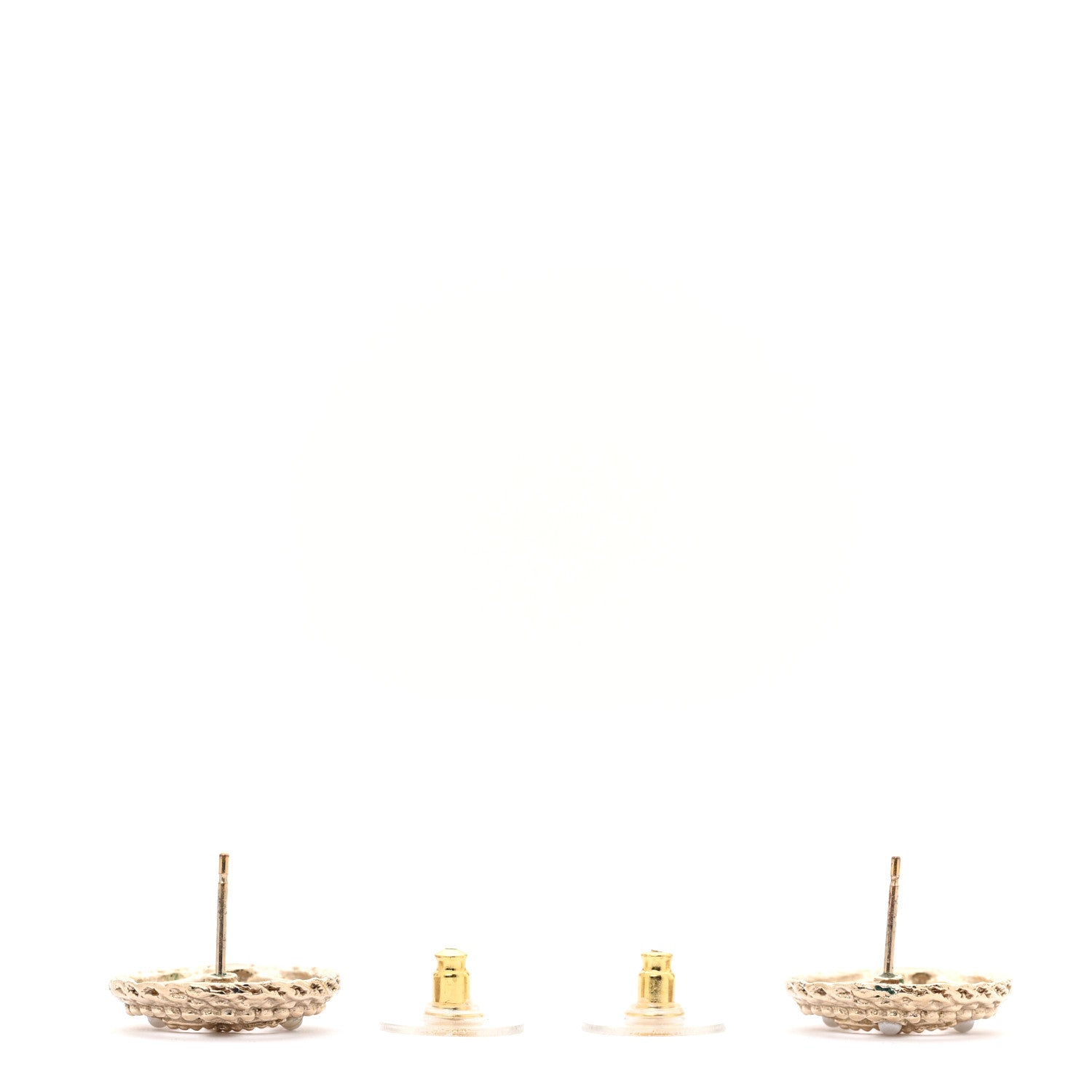 Chanel Pearl CC Round Rope Earrings Gold
