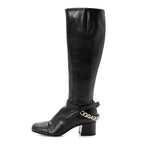 Gucci Calfskin Soho Knee Boots 36 Black