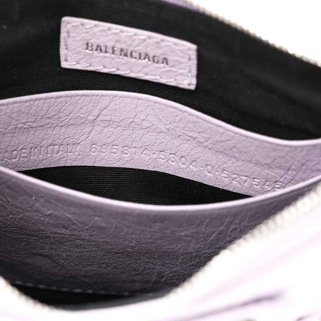 Balenciaga Agneau Arena Le Cagole Mini Purse With Chain Lilac