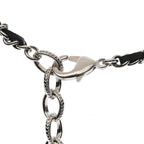 Chanel Resin Crystal Lambskin Ball Mirror Necklace Black Silver