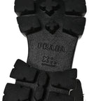 Prada Spazzolato Rois Re-Nylon Metal Triangle Logo Monolith Pouch Pocket 55mm Boots 35.5 Black