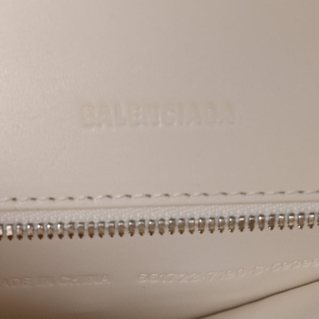 Balenciaga Faux Calfskin Fabric Glow In The Dark Small Sneakerhead Top Handle Bag White Orange