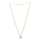 Christian Dior Crystal Pearl Pendant Necklace Gold