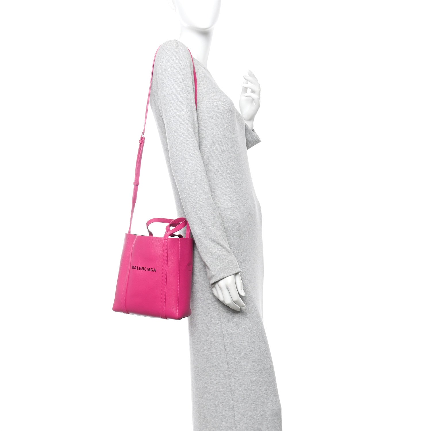 Balenciaga Calfskin XXS Everyday Tote Rose Magenta Black
