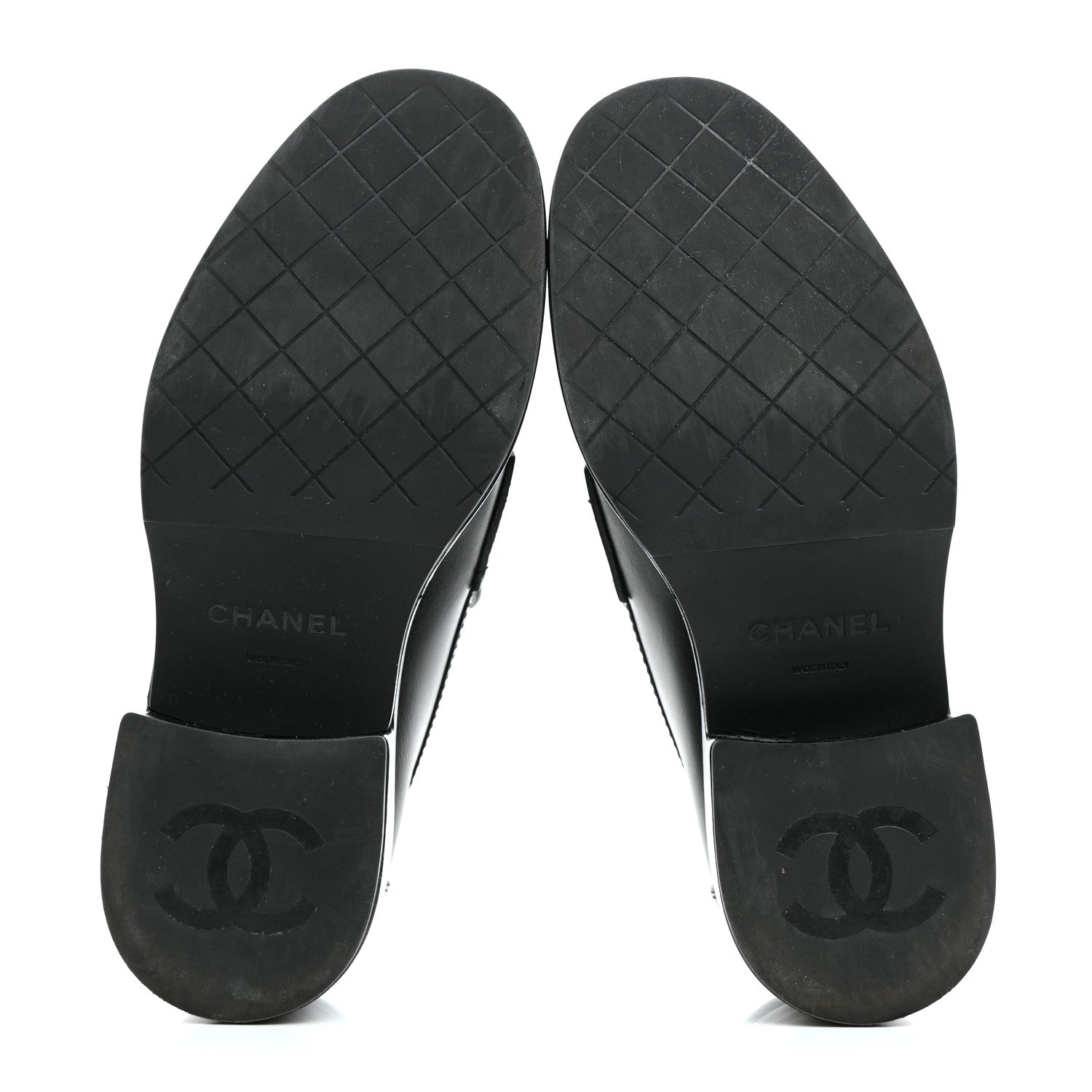 Chanel Calfskin CC Platform Loafers 36 Black