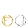 Fendi Metal FF Hoop Earrings Gold Silver