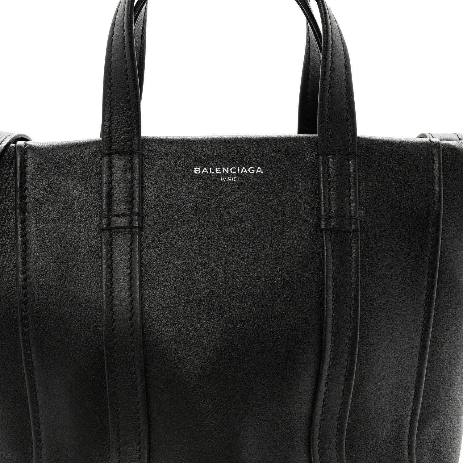 Balenciaga Calfskin XS Laundry Cabas Tote Black