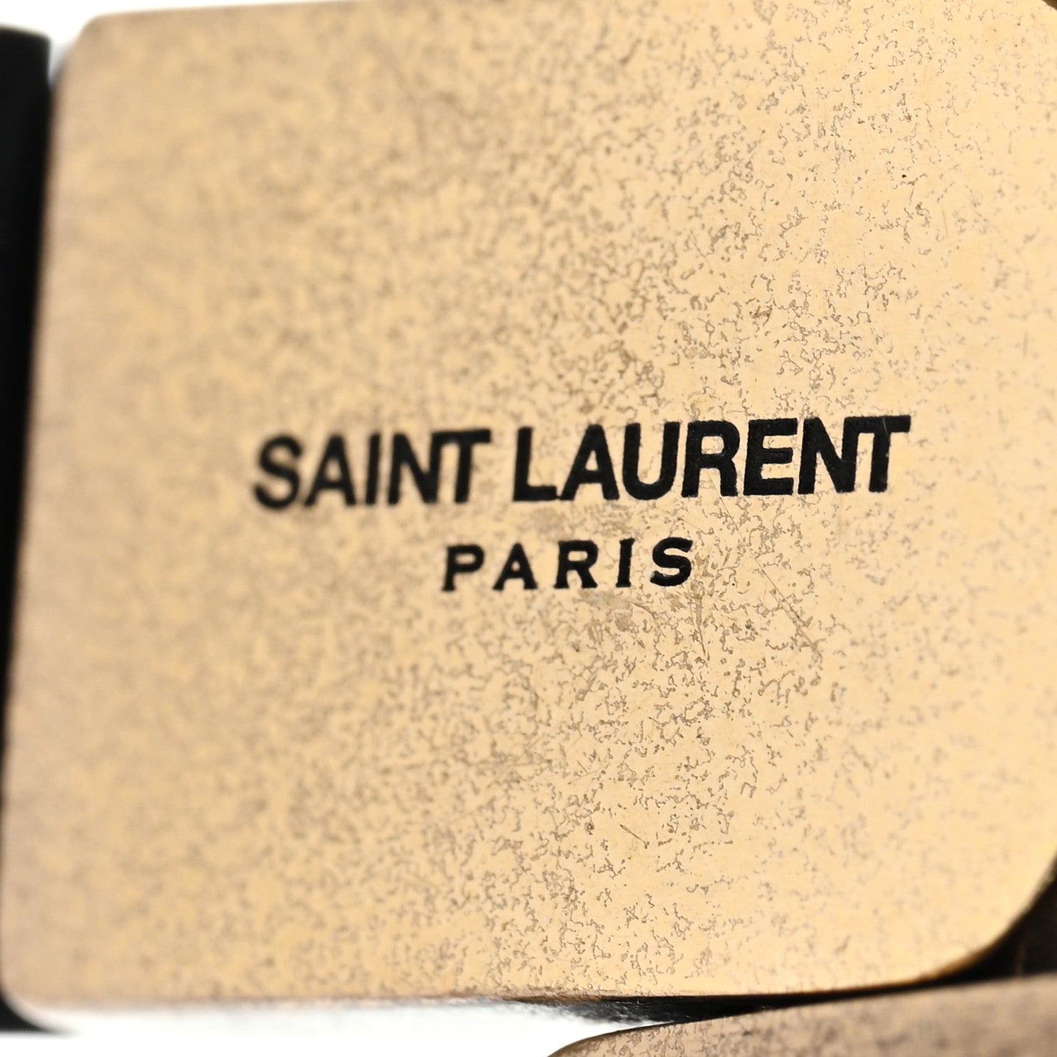 Saint Laurent Metal Wood Rivet Bangle Bracelet S Bronze Marron