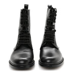 Saint Laurent Stalker Lambskin Mens Army 20 Lace Up Boots 40 Black