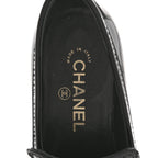 Chanel Shiny Calfskin Platform Loafers 37 Black
