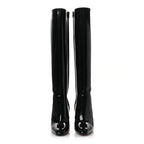 Saint Laurent Glazed Calfskin Auteuil 105mm Zip Boots 38 Black