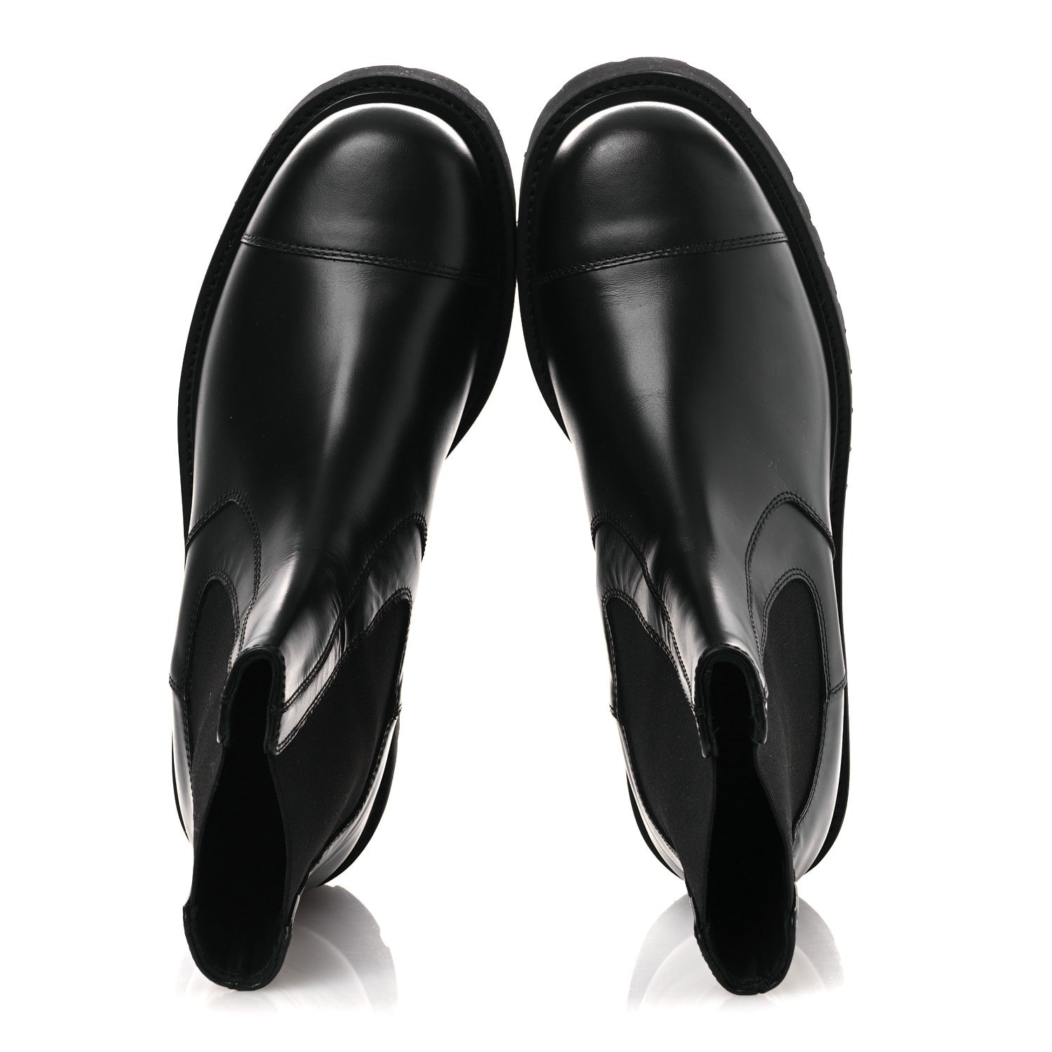 Chanel Calfskin Cap Toe CC Short Boots 41 Black