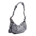 Balenciaga Metallic Agneau Arena Leopard Le Cagole Shoulder Bag XS Dark Grey