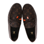 Louis Vuitton Monogram Macassar LV Driver Moccasin Loafers Orange