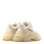 Balenciaga Fabric Mesh Clear Sole Womens Triple S Sneakers 36 Honeycomb White