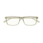 Saint Laurent Eyeglasses Rectangle Full Rim, Transparent Yellow Frame and Clear Demo Lens Lens SL483003