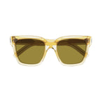 Saint Laurent Sunglasses Square Full Rim, Transparent Yellow Frame and Green Lens SL507005