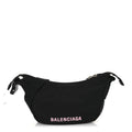 Balenciaga Recycled Sport Nylon Logo Embroidered Wheel Sling Bag Black Pink