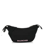 Balenciaga Recycled Sport Nylon Logo Embroidered Wheel Sling Bag Black Pink
