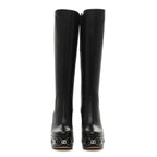 Gucci Nappa Charlotte Janaya 110mm Platform Knee Boots 35.5 Black