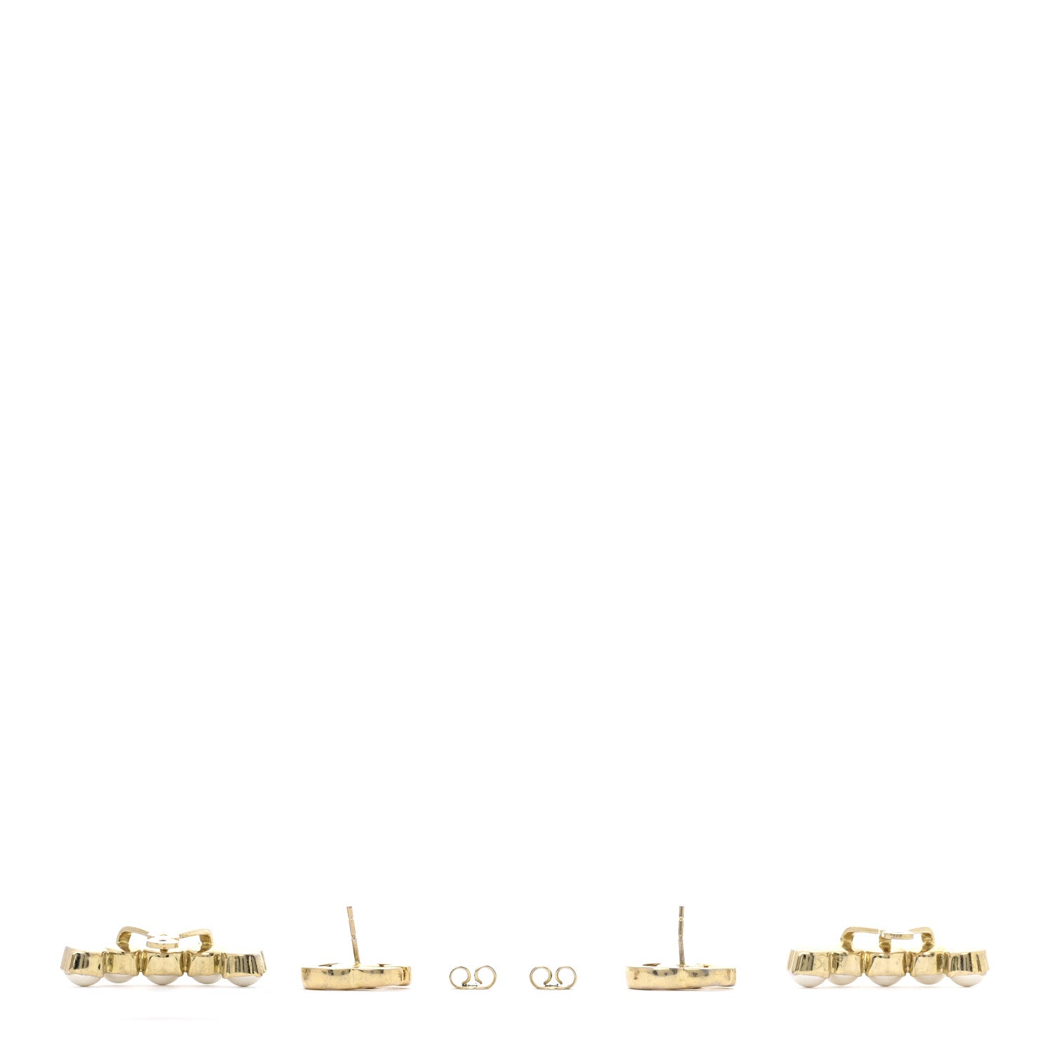 Gucci Metal Pearl Double G Drop Earrings Gold
