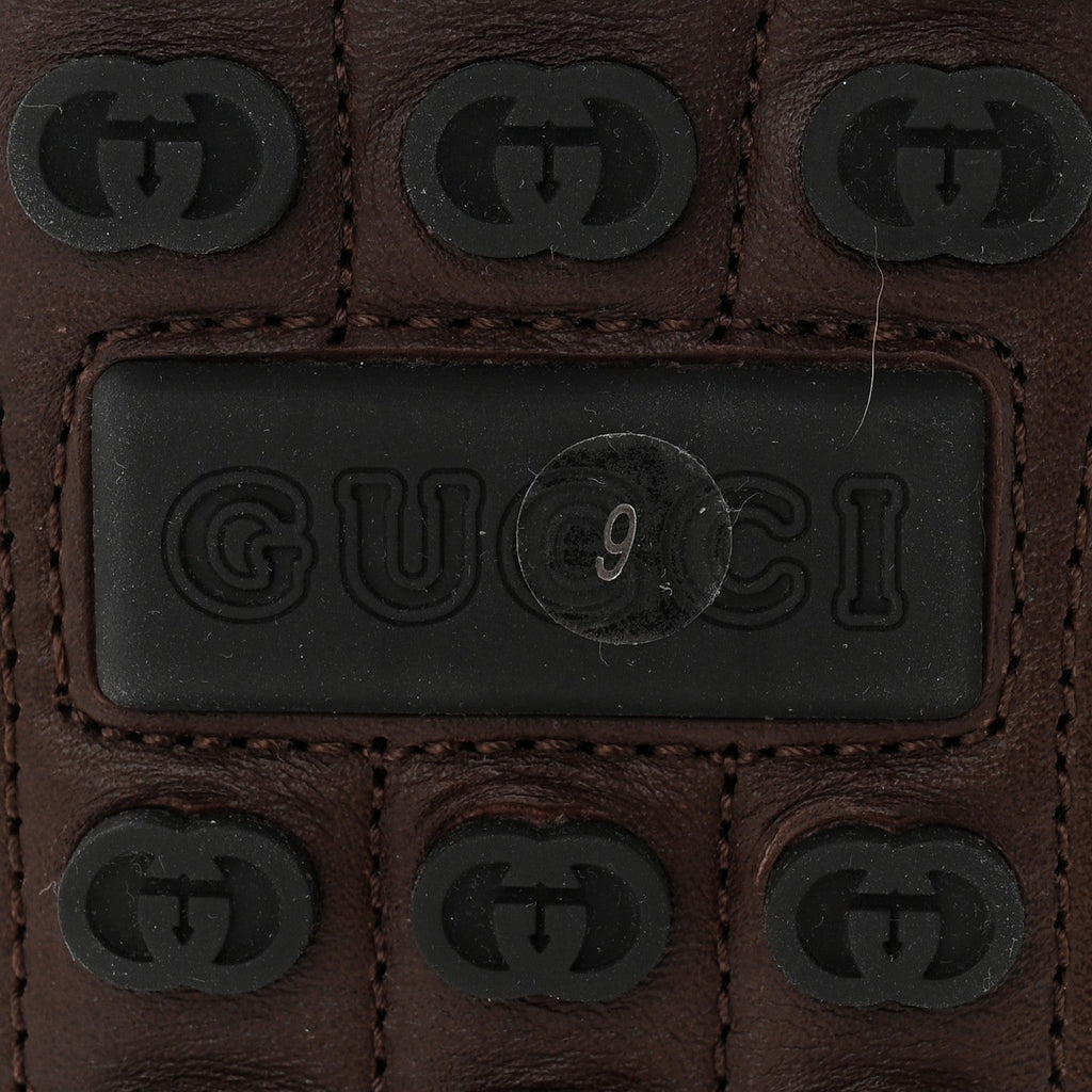 Gucci Soft Clove Calfskin Mens Horsebit Driver Loafers 9 Cocoa