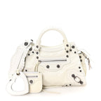 Balenciaga Agneau Arena Neo Cagole Handbag XS Optic White