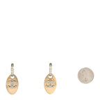 Chanel Crystal CC Tag Drop Earrings Gold