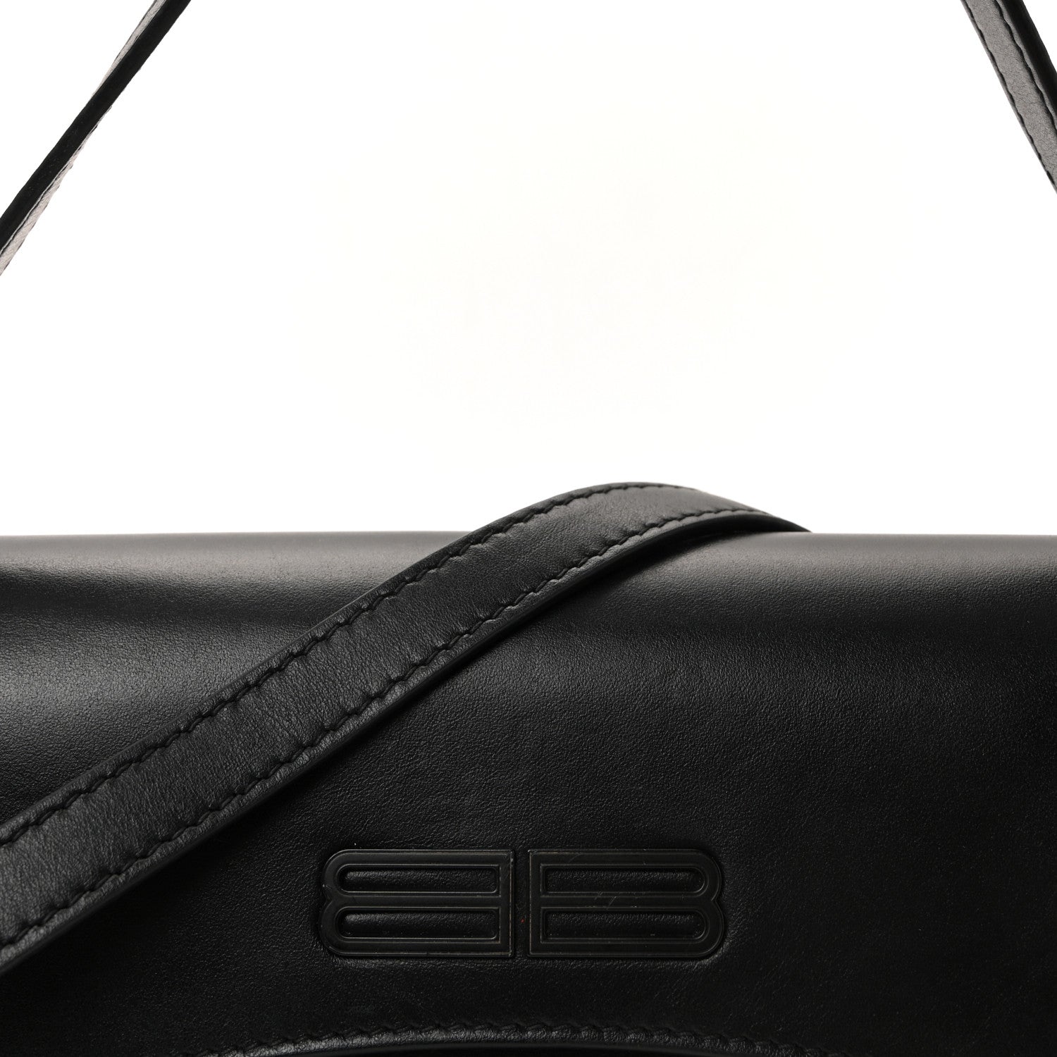 Balenciaga Box Calfskin Monochrome Small XX Flap Stretch Bag Black