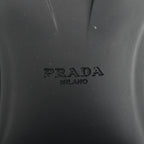 Prada Spazzolato Re-Nylon Metal Triangle Logo Lace Up 85mm Ankle Boots 39 Black