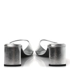 Balenciaga Metallic Sheepskin Duty Free 70mm Sandals 39 Silver
