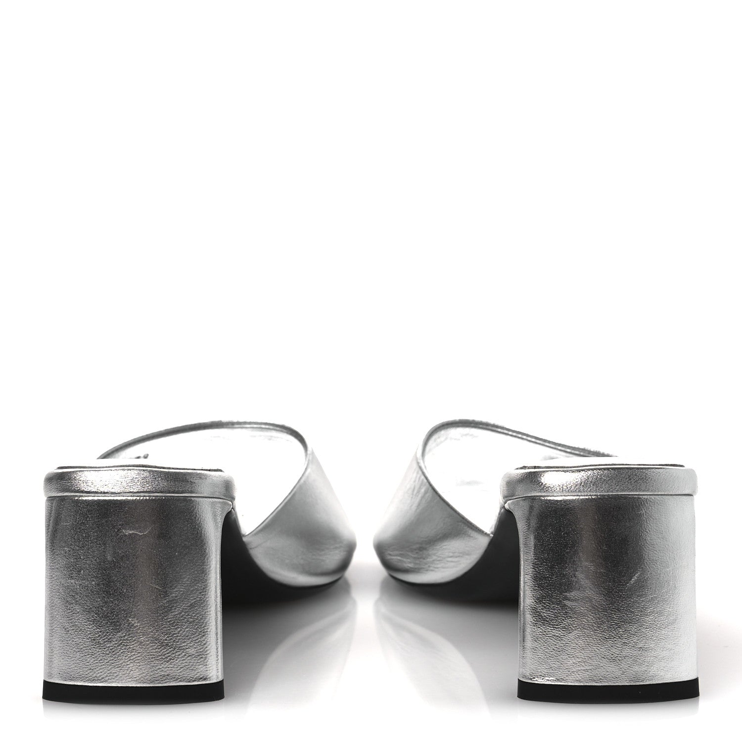 Balenciaga Metallic Sheepskin Duty Free 70mm Sandals 39 Silver