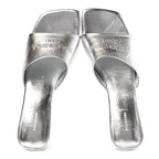 Balenciaga Metallic Sheepskin Duty Free 70mm Sandals 39 Silver