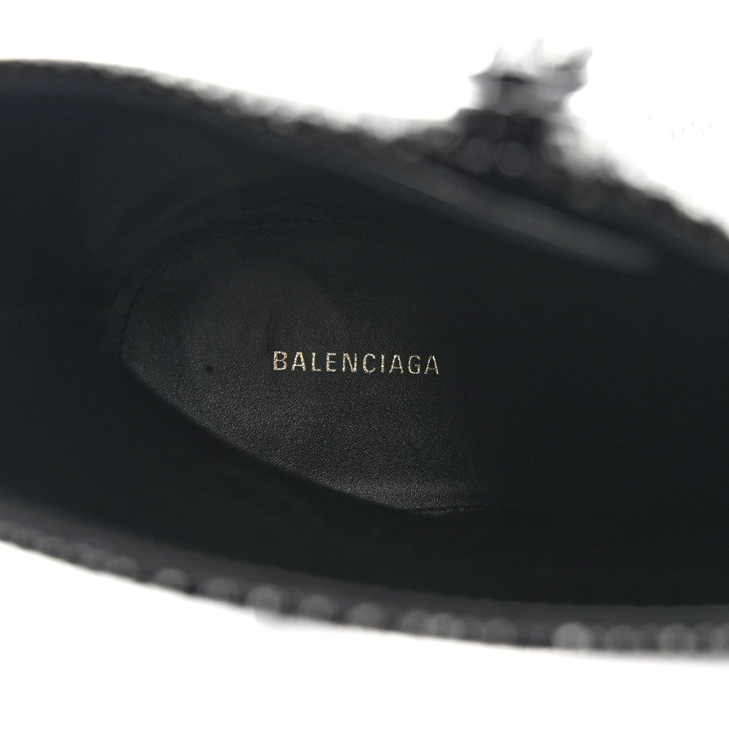 Balenciaga Wool Plaid Ankle Boots 41 Black White