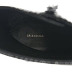 Balenciaga Wool Plaid Ankle Boots 41 Black White