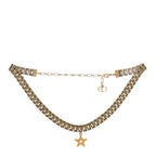 Christian Dior Metal Star Choker Necklace Aged Gold