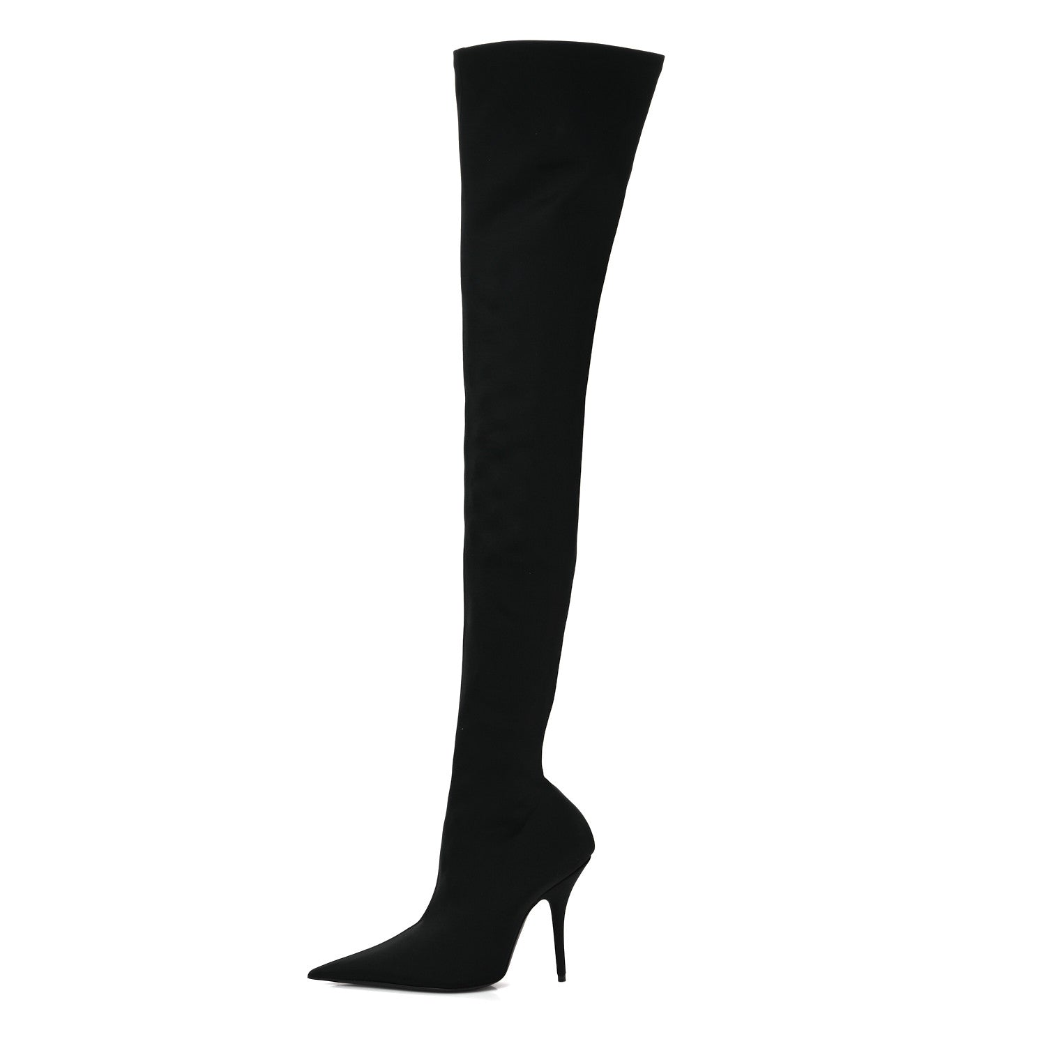 Balenciaga Spandex Pointed Toe Knife 110MM Thigh High Boots 39 Black