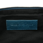 Balenciaga Agneau Classic Silver Hardware Square Tote Bleu Mineral