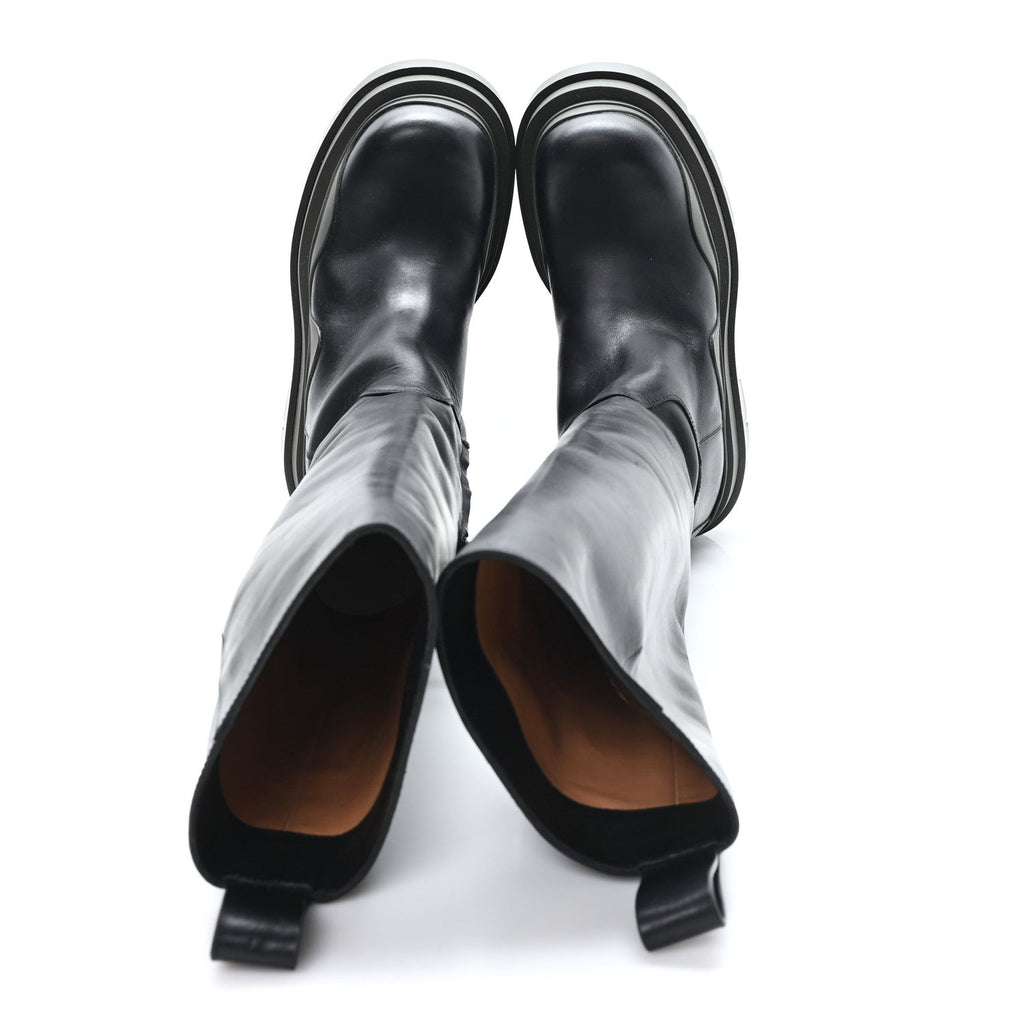 Bottega Veneta Calfskin The Tire High Boots 36 Black Camping