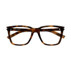 Saint Laurent Eyeglasses Square Full Rim, Havana Frame and Clear Demo Lens Lens SL717SLIM003