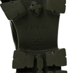 Prada Spazzolato Rois Re-Nylon Metal Triangle Logo Monolith Pouch Pocket 55mm Boots 37.5 Militare