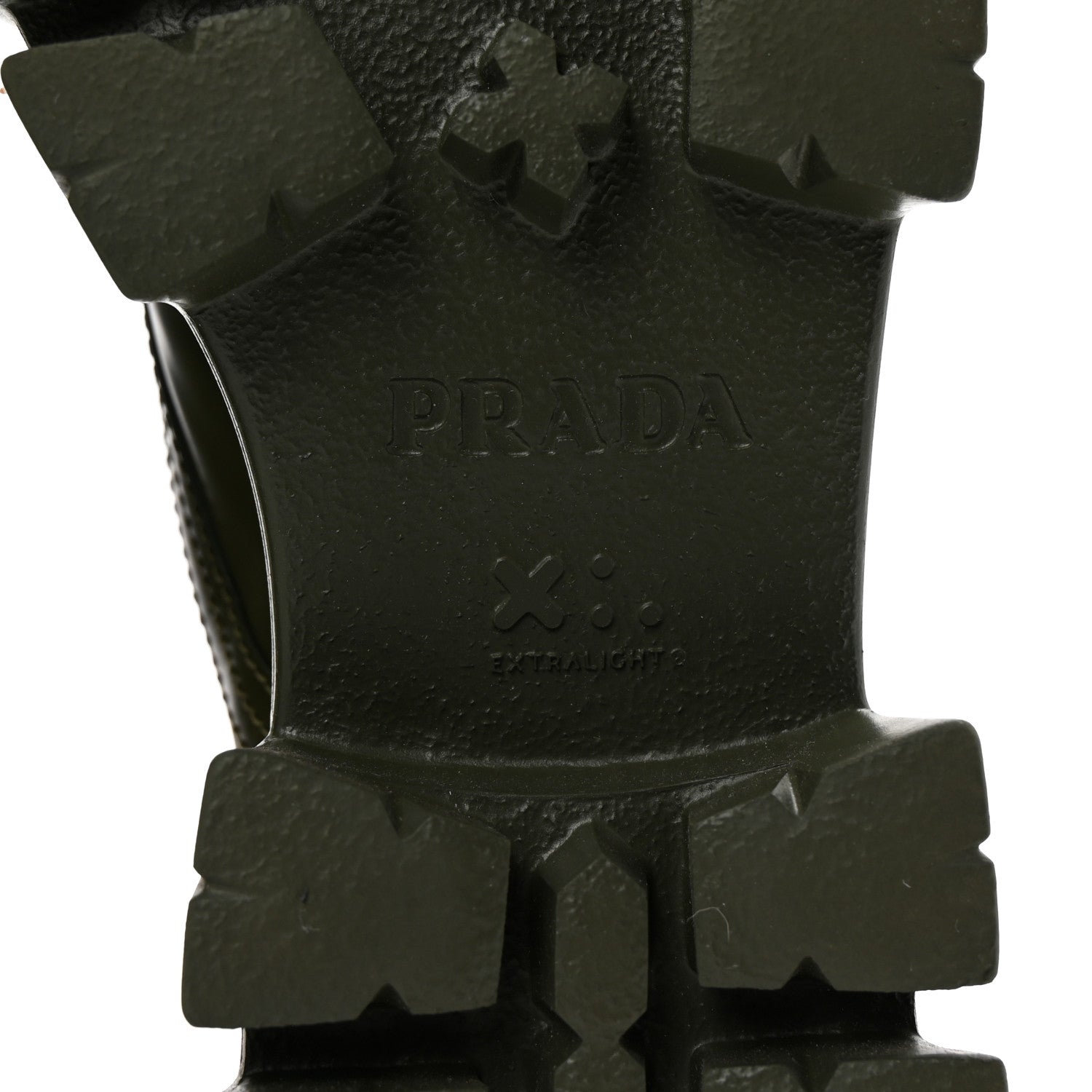 Prada Spazzolato Rois Re-Nylon Metal Triangle Logo Monolith Pouch Pocket 55mm Boots 37.5 Militare