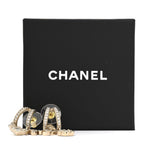 Chanel Crystal CC Camellia Perfume Bottle Double Hoop Earrings Gold