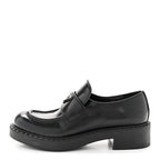 Prada Spazzolato Metal Triangle Logo 50mm Loafers 36.5 Black