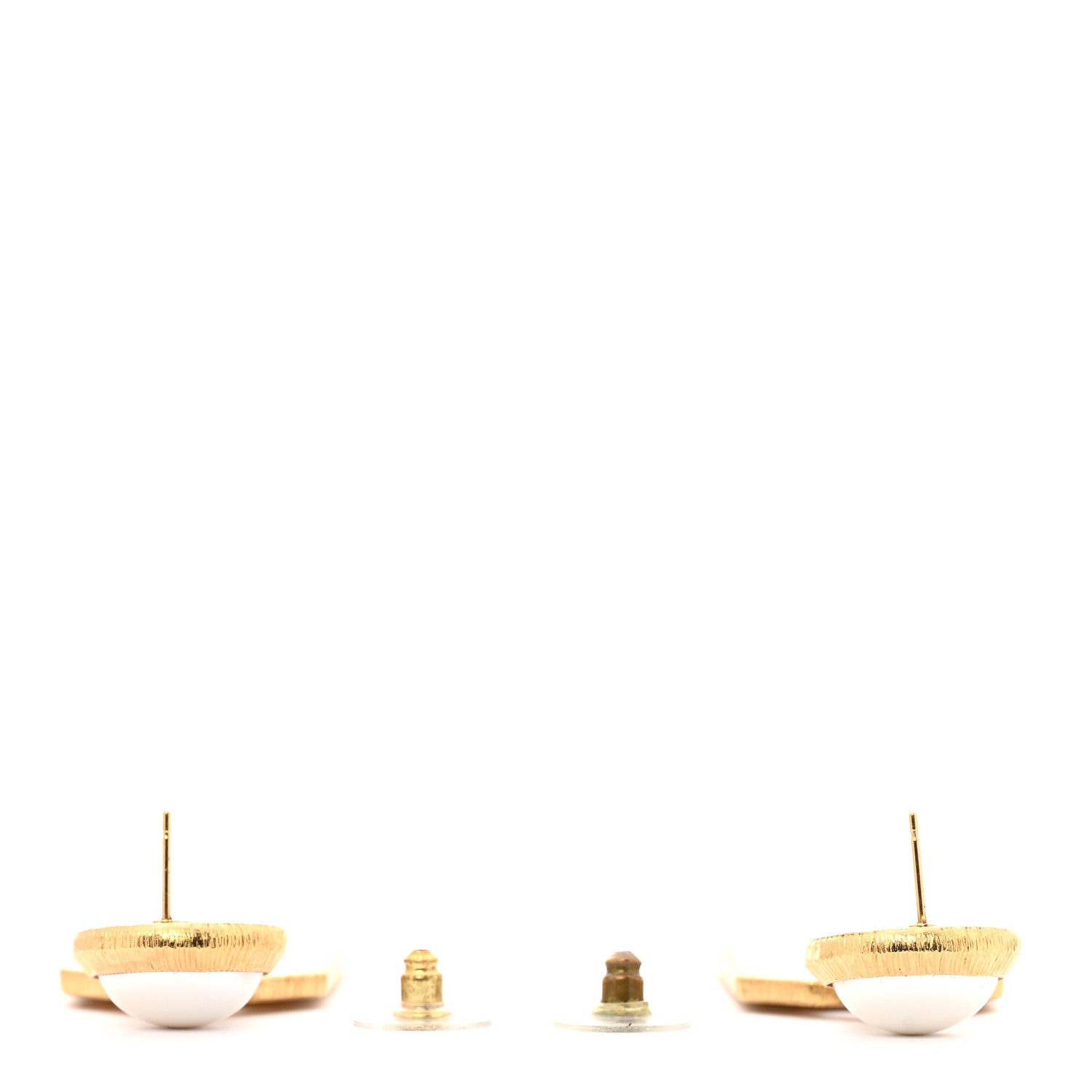 Chanel Pearl CC Tags Drop Earrings Gold
