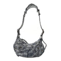 Balenciaga Bleached Denim BB Monogram Le Cagole Shoulder Bag XS Blue