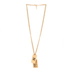 Chanel ID Dog Tag Charm Necklace Gold