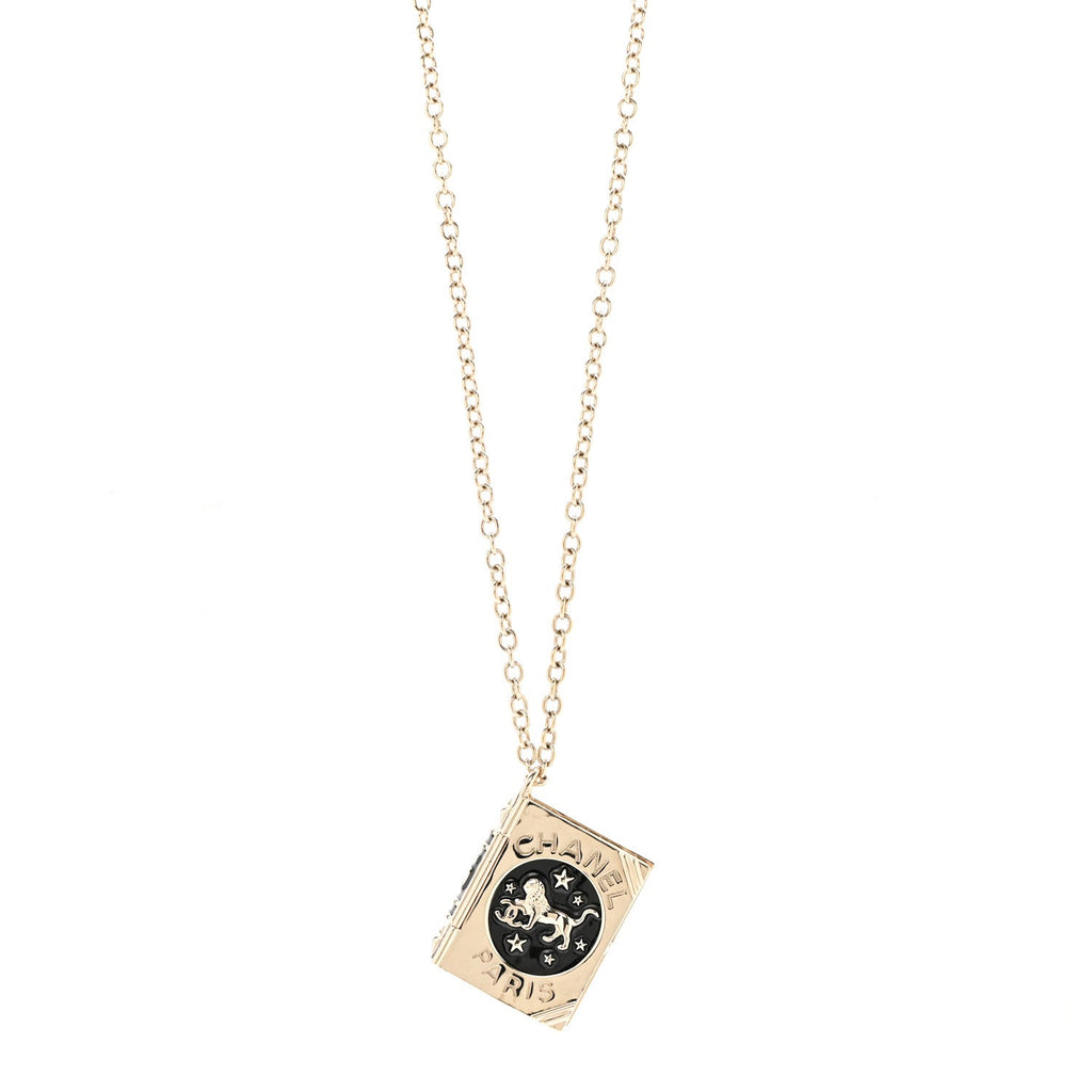 Chanel Metal Long Necklace Gold Black