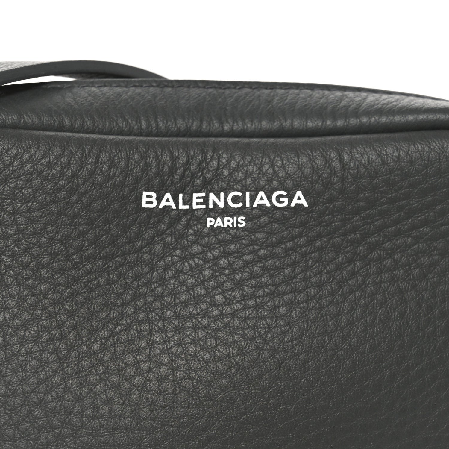 Balenciaga Calfskin Logo XS Everyday Camera Bag Gris Fossile